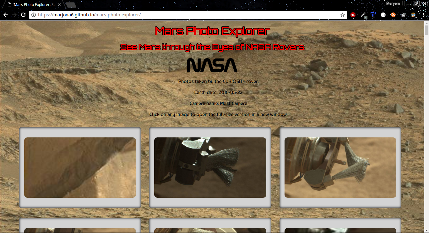 Mars Photo Explorer